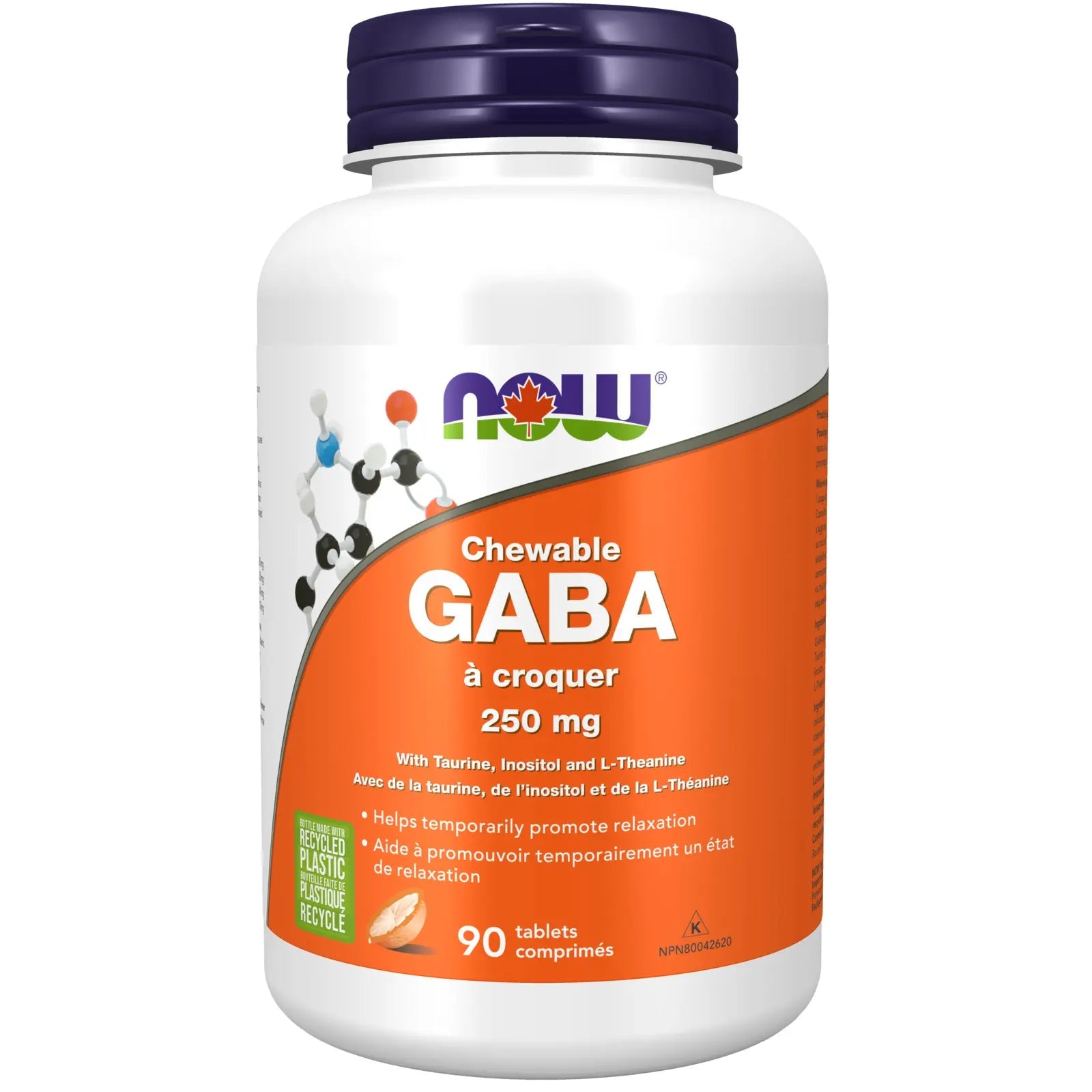 Now GABA 250 mg 90 Chewable Tablets - Nutrition Plus