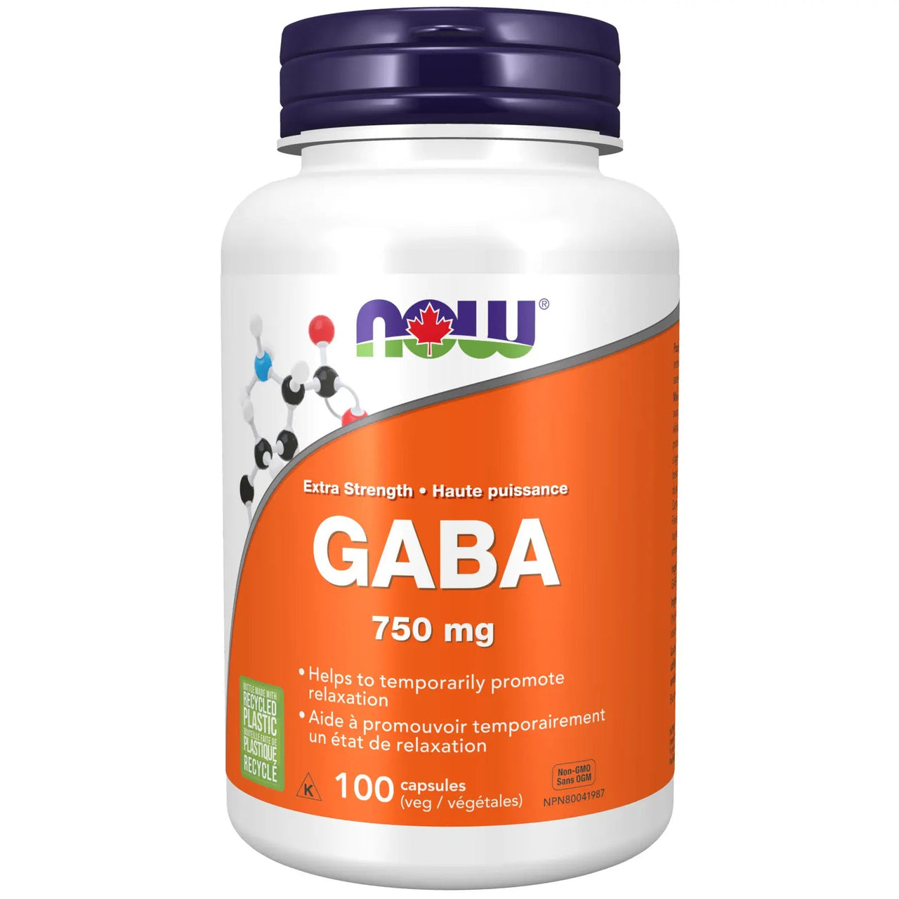 Now GABA 750mg Extra Strength 100 Veg Capsules - Nutrition Plus