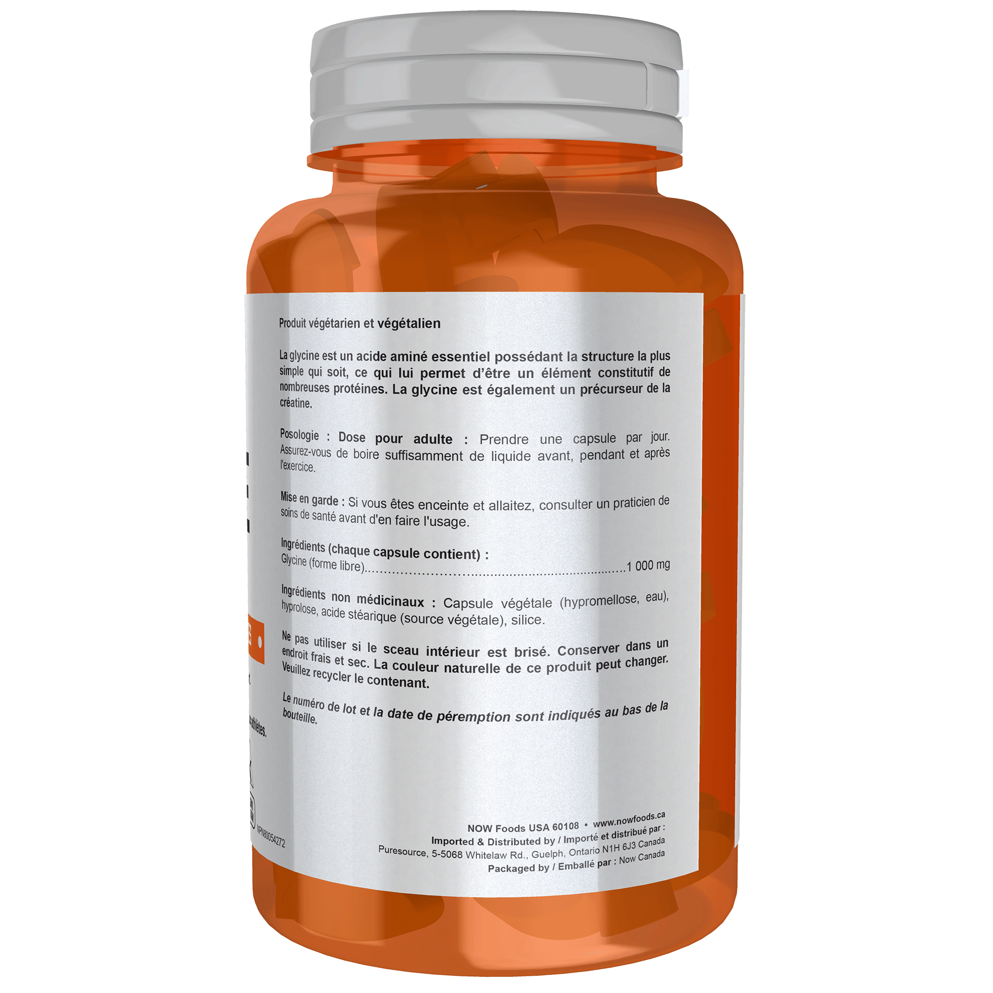 Now Glycine 1,000mg 100 Veg Capsules - Nutrition Plus