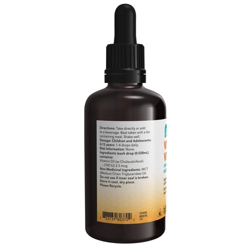 Now Kids™ Vitamin D - 3 Liquid Drops 60 mL - Nutrition Plus