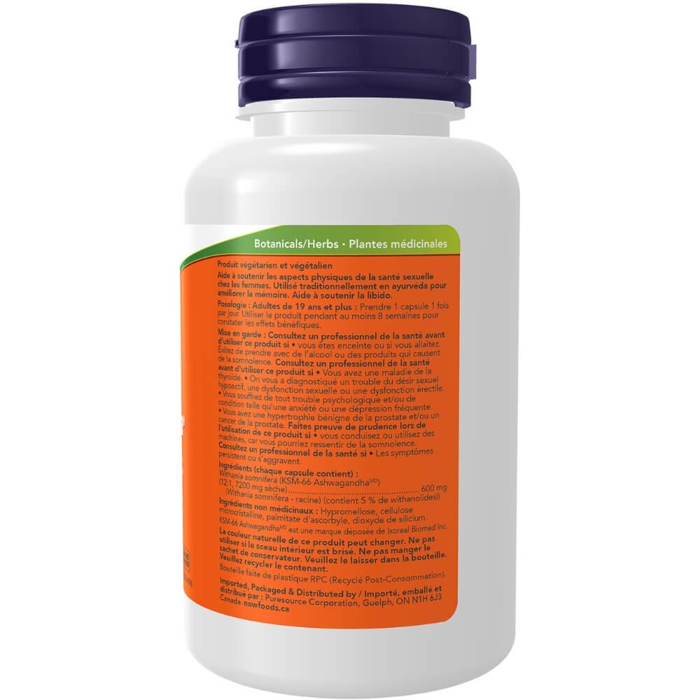 Now KSM66 Ashwagandha 600mg 90 Veg Capsules - Nutrition Plus