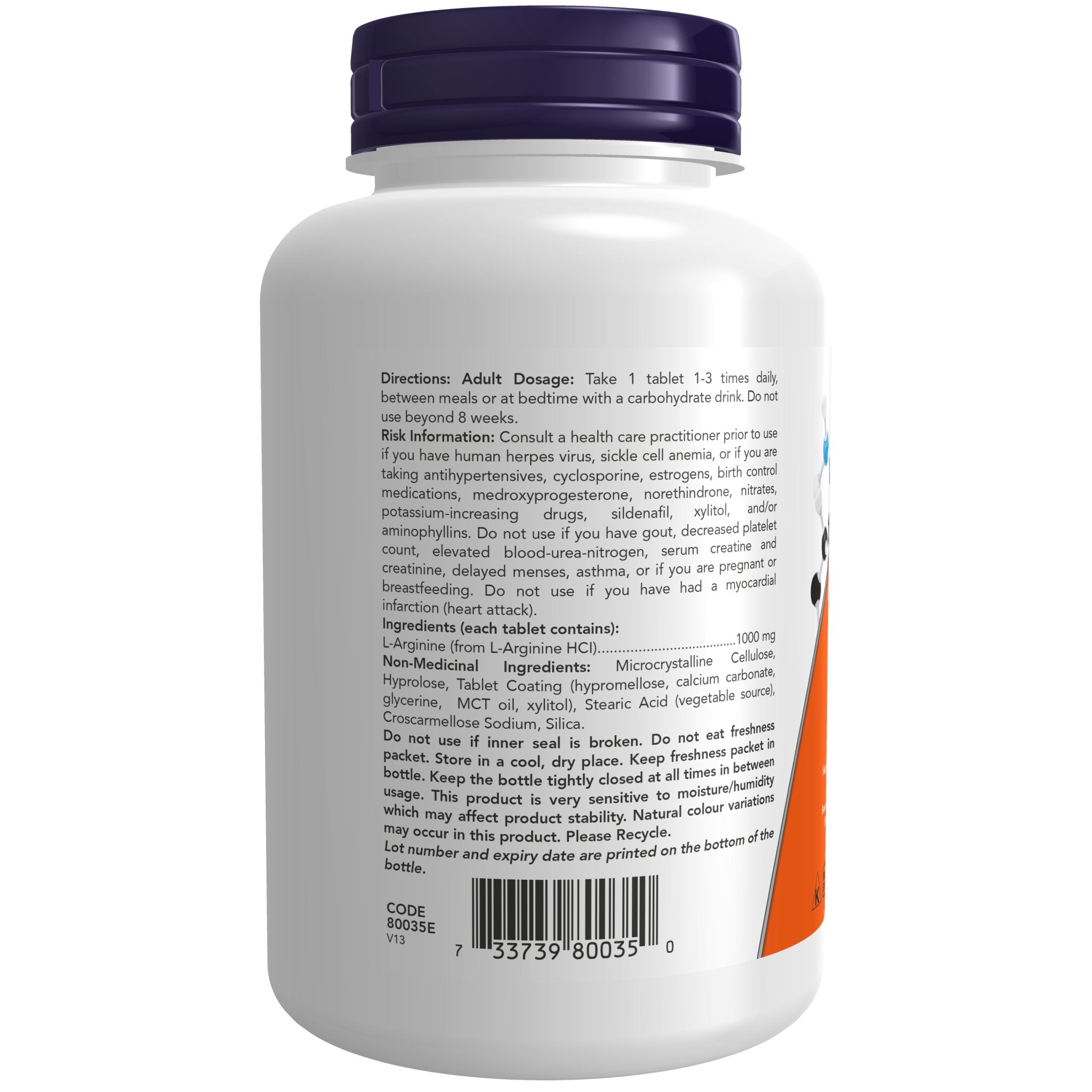 Now L - Arginine 1,000mg 120 Tablets - Nutrition Plus