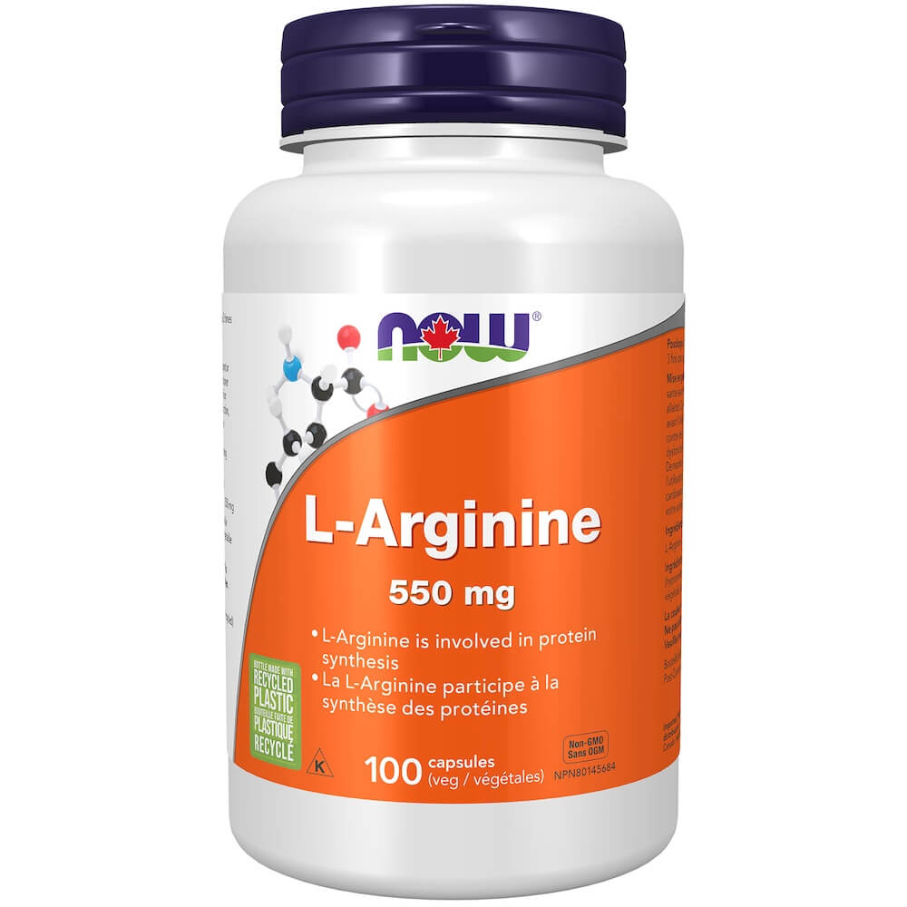 Now L-Arginine 550mg 100 Veg Capsules - Nutrition Plus