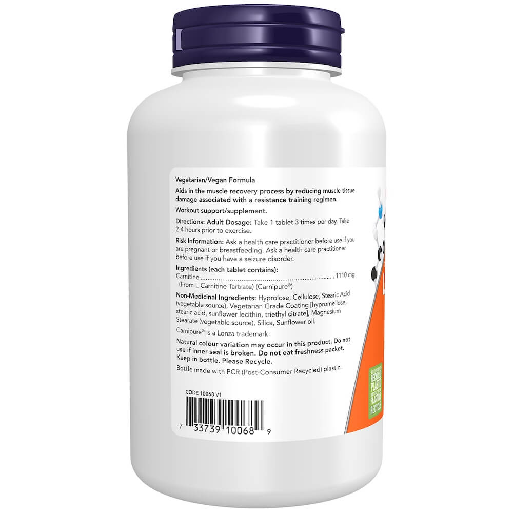 Now L-Carnitine 1,110mg 100 Tablet - Nutrition Plus