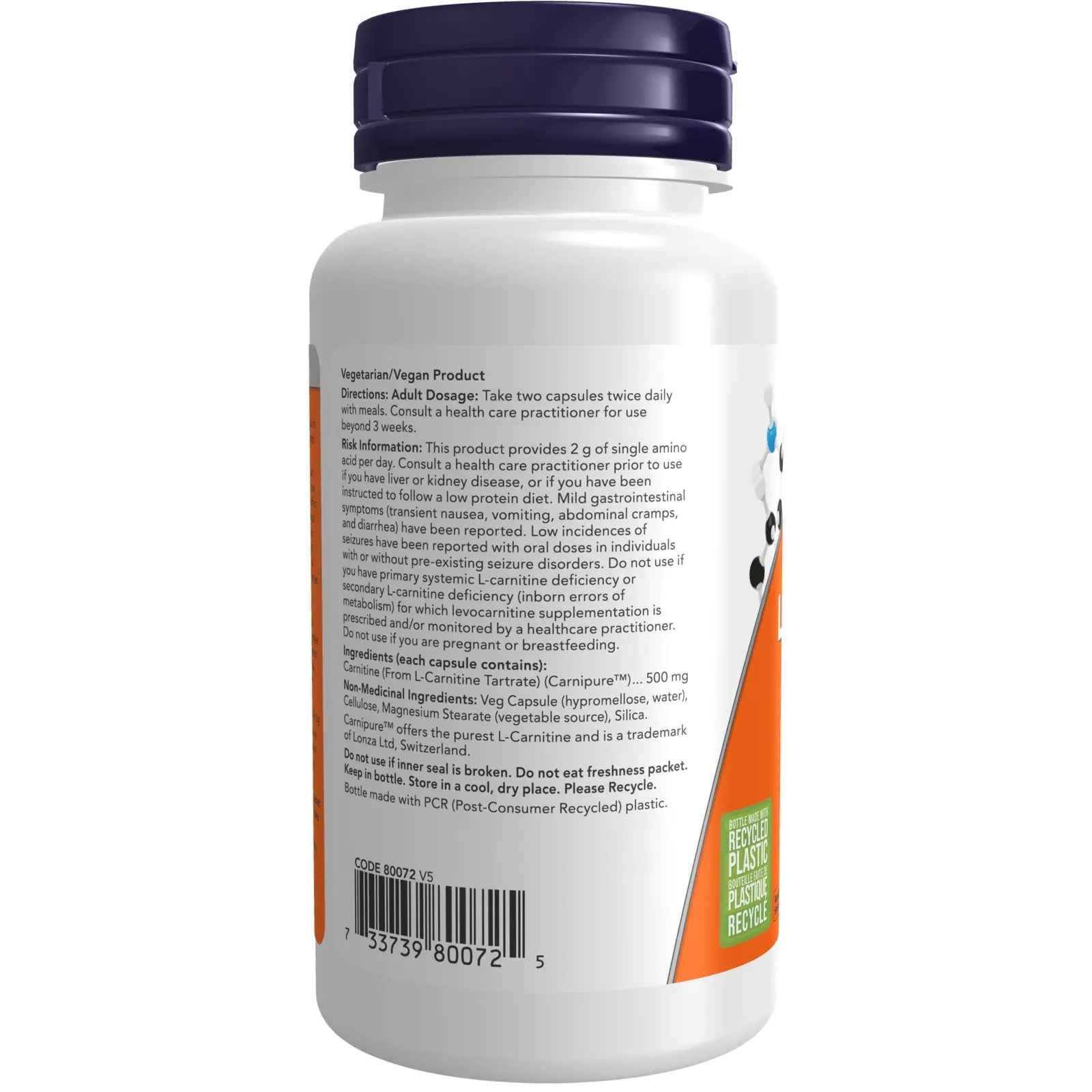 Now L - Carnitine 500mg 180 Veg Capsules - Nutrition Plus