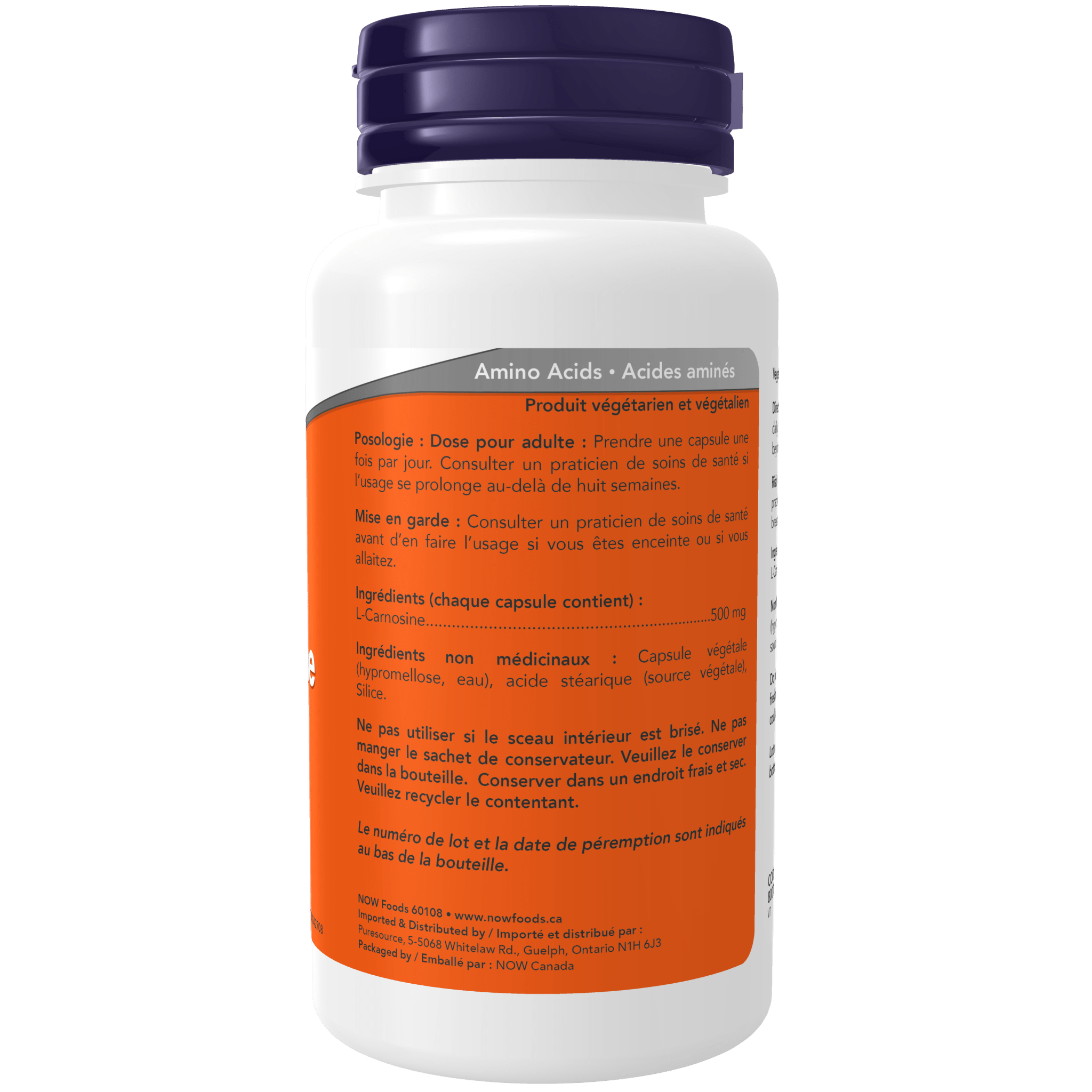 Now L - Carnosine 500mg 50 Veg Capsules - Nutrition Plus