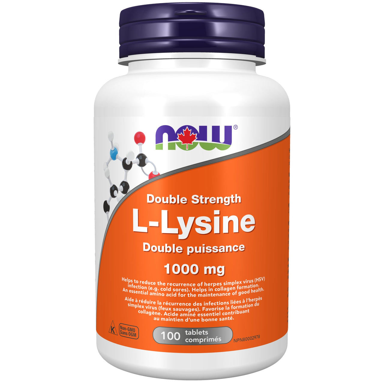 Now L-Lysine 1000 mg Extra Strength 100 Tablets - Nutrition Plus