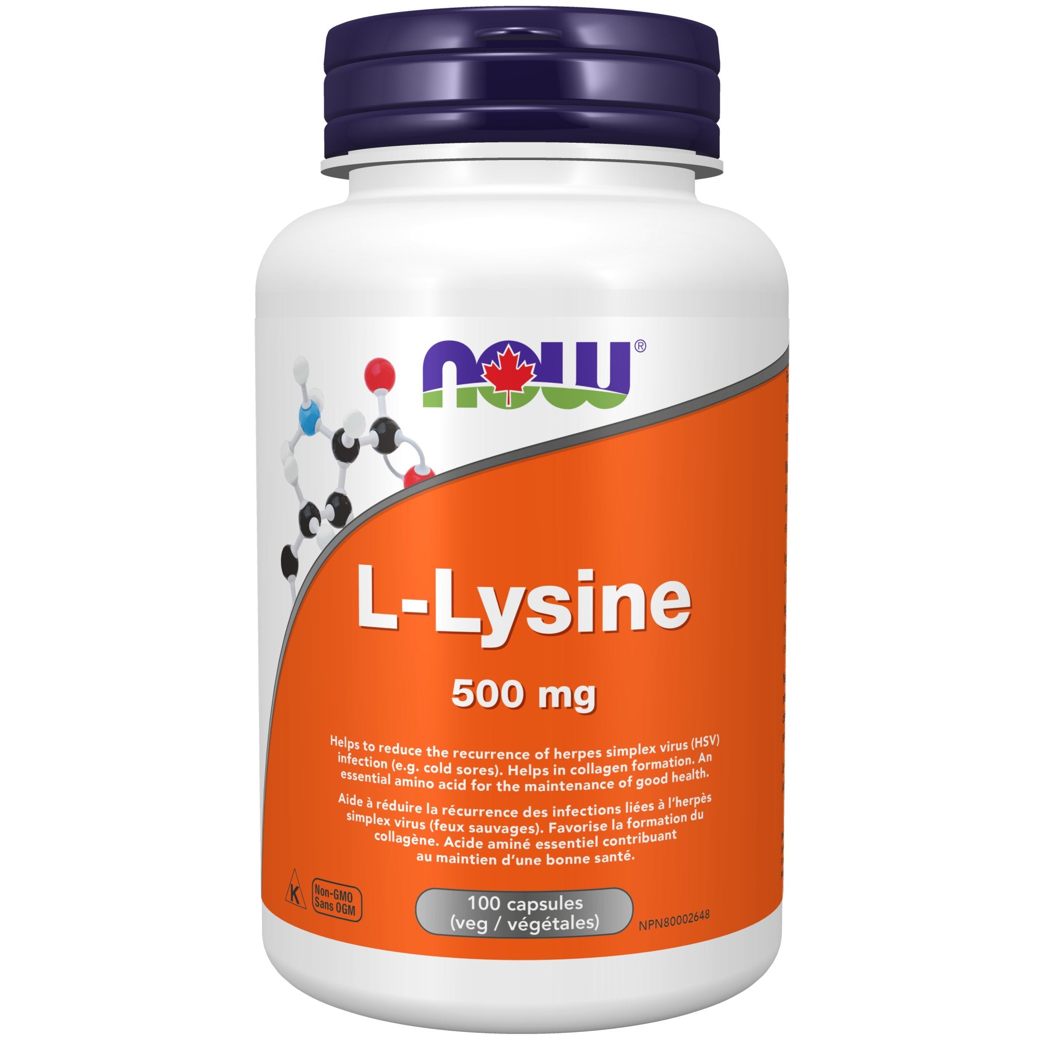 Now L - Lysine 500mg 100 Veg Capsules - Nutrition Plus