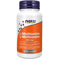 Thumbnail for Now L-Methionine 500mg 100 Capsules - Nutrition Plus