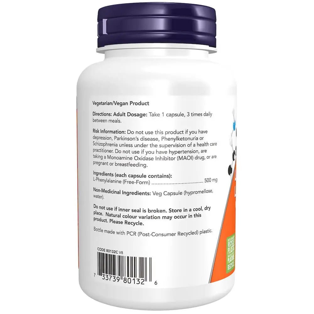 Now L-Phenylalanine 500mg 120 Veg Capsules - Nutrition Plus