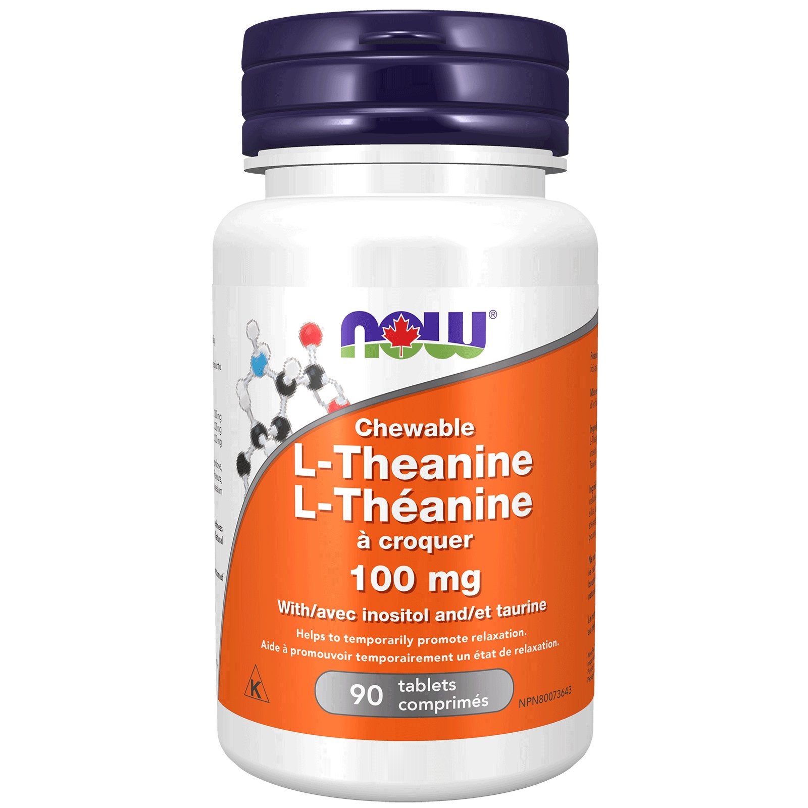 Now L - Theanine 100mg Plus 90 Chewable Tablets - Nutrition Plus