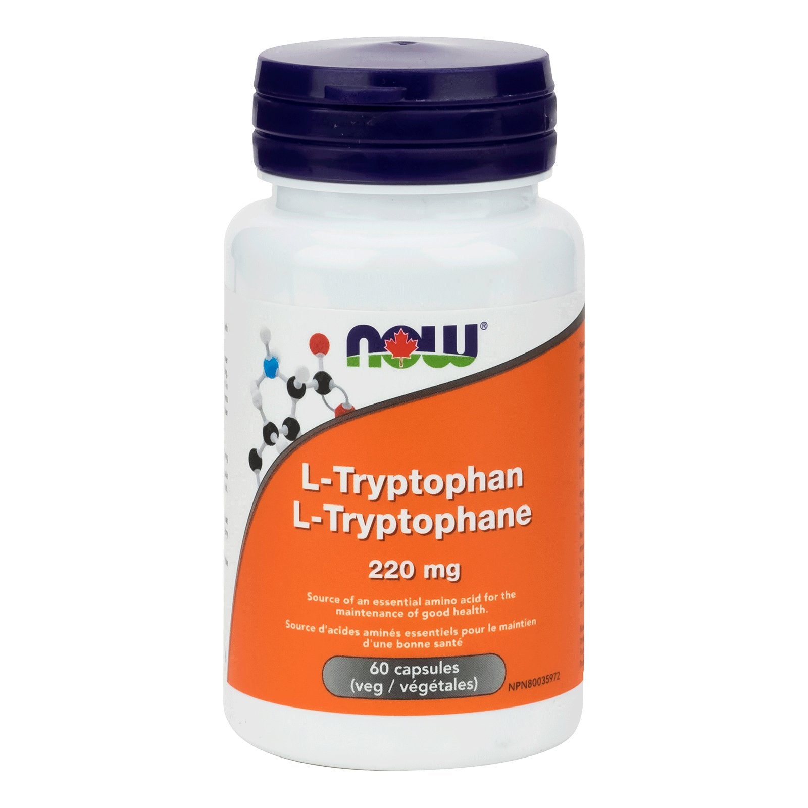 Now L - Tryptophan 220 mg 60 Veg Capsules - Nutrition Plus