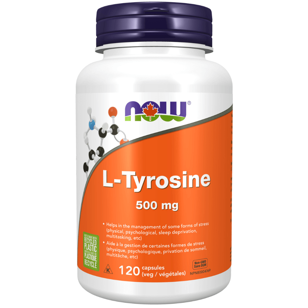 Now L-Tyrosine 500mg 120 Veg Capsules - Nutrition Plus