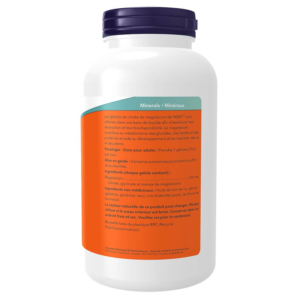 Now Magnesium Citrate 180 Softgels - Nutrition Plus