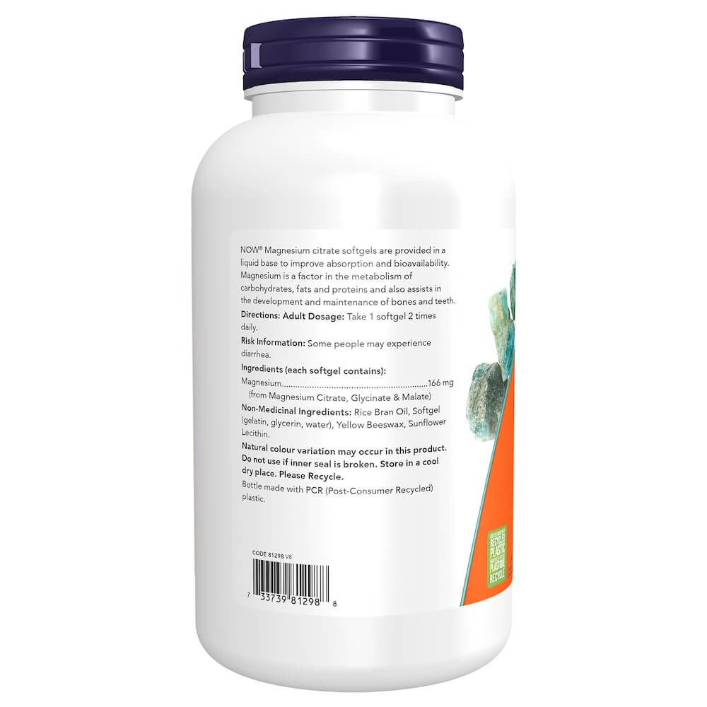 Now Magnesium Citrate 180 Softgels - Nutrition Plus