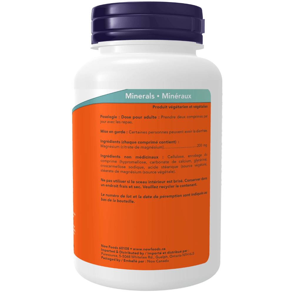 Now Magnesium Citrate 200mg Tablets - Nutrition Plus