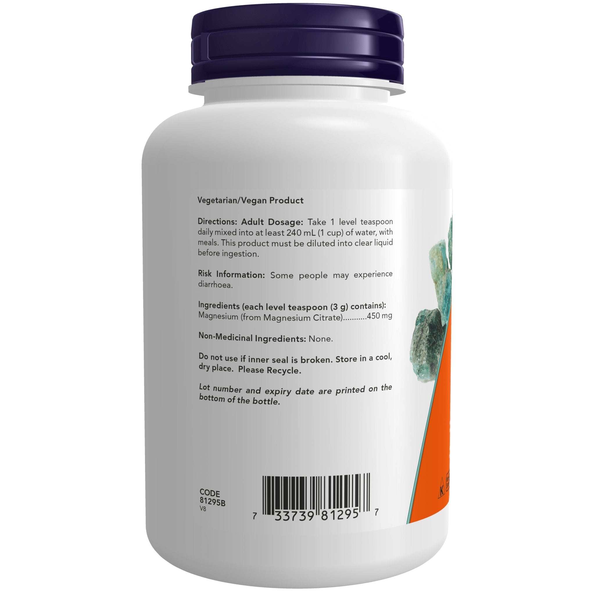 Now Magnesium Citrate Powder 227 Grams - Nutrition Plus