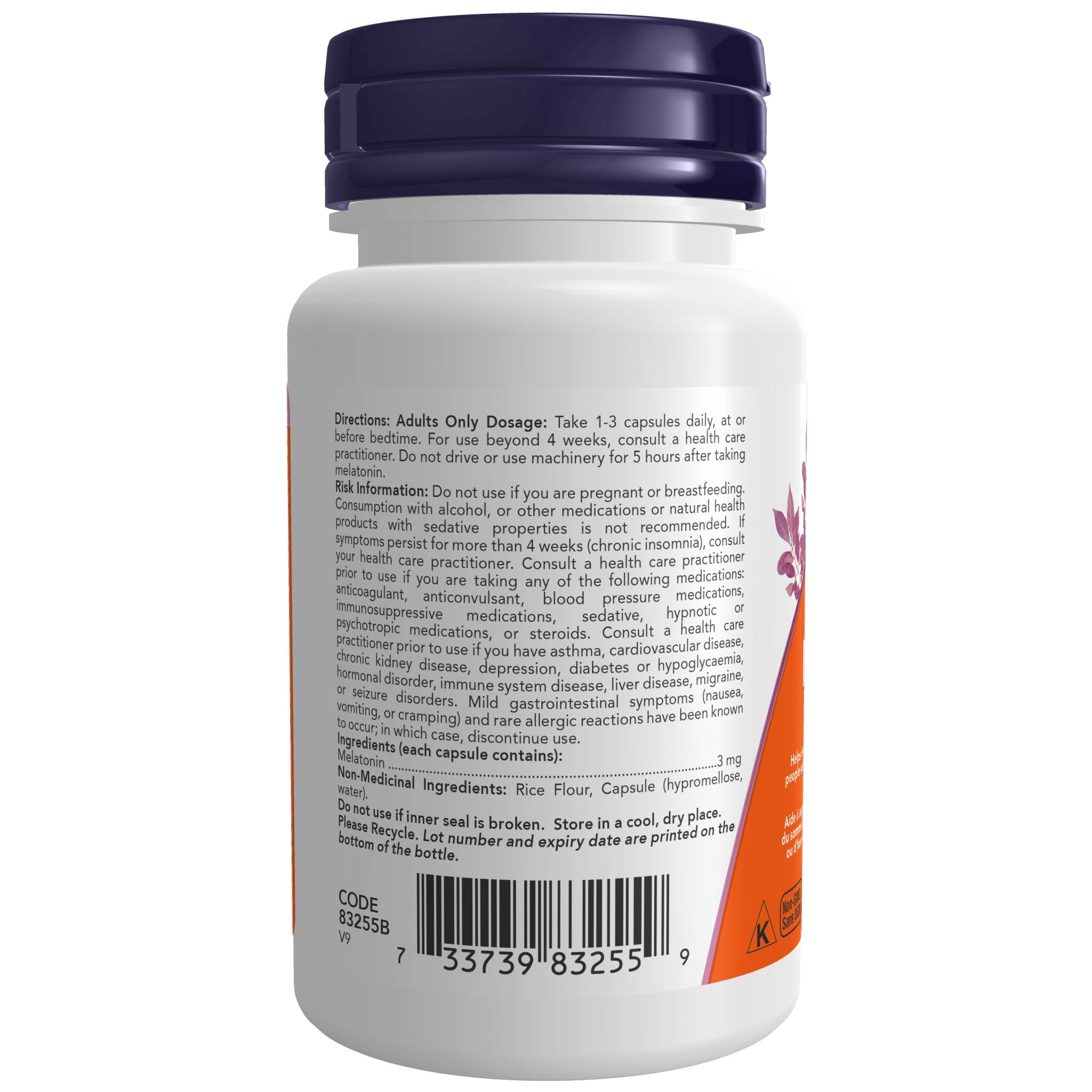 Now Melatonin 3mg 180 Capsules - Nutrition Plus