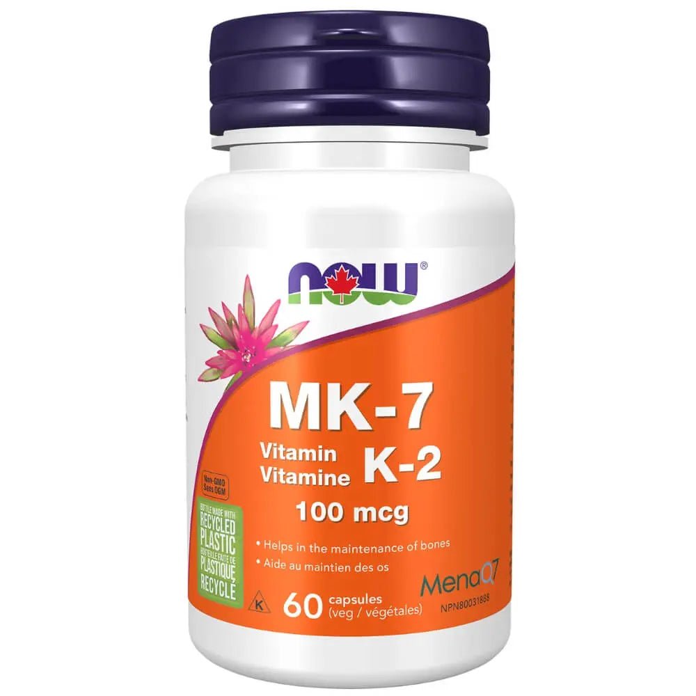 Now MK-7 Vitamin K-2 100mcg 60 Veg Capsules - Nutrition Plus