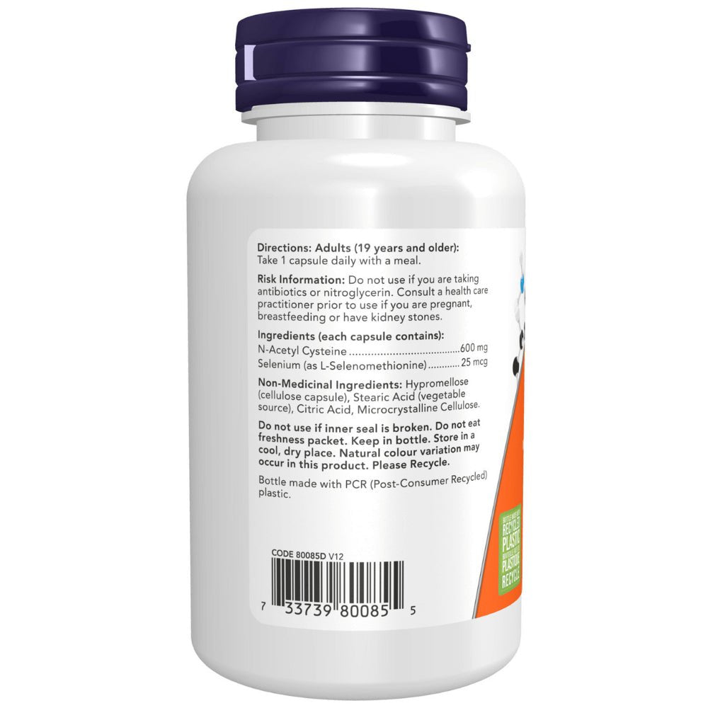 Now NAC 600mg 100 Capsules - Nutrition Plus