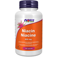 Thumbnail for Now Niacin 500mg 100 Capsules - Nutrition Plus