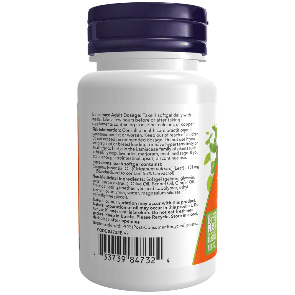 Now Oregano oil 90 Softgels - Nutrition Plus