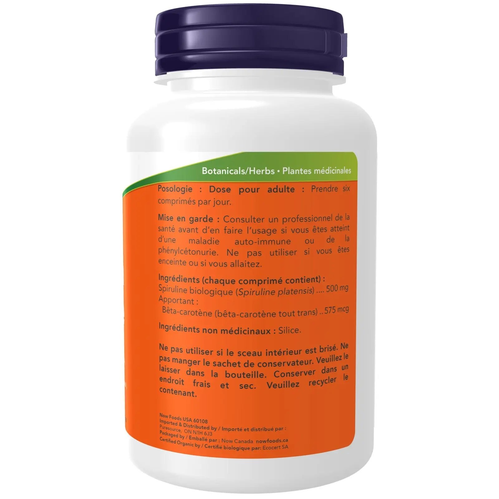 Now Organic Spirulina 500mg Tablets - Nutrition Plus