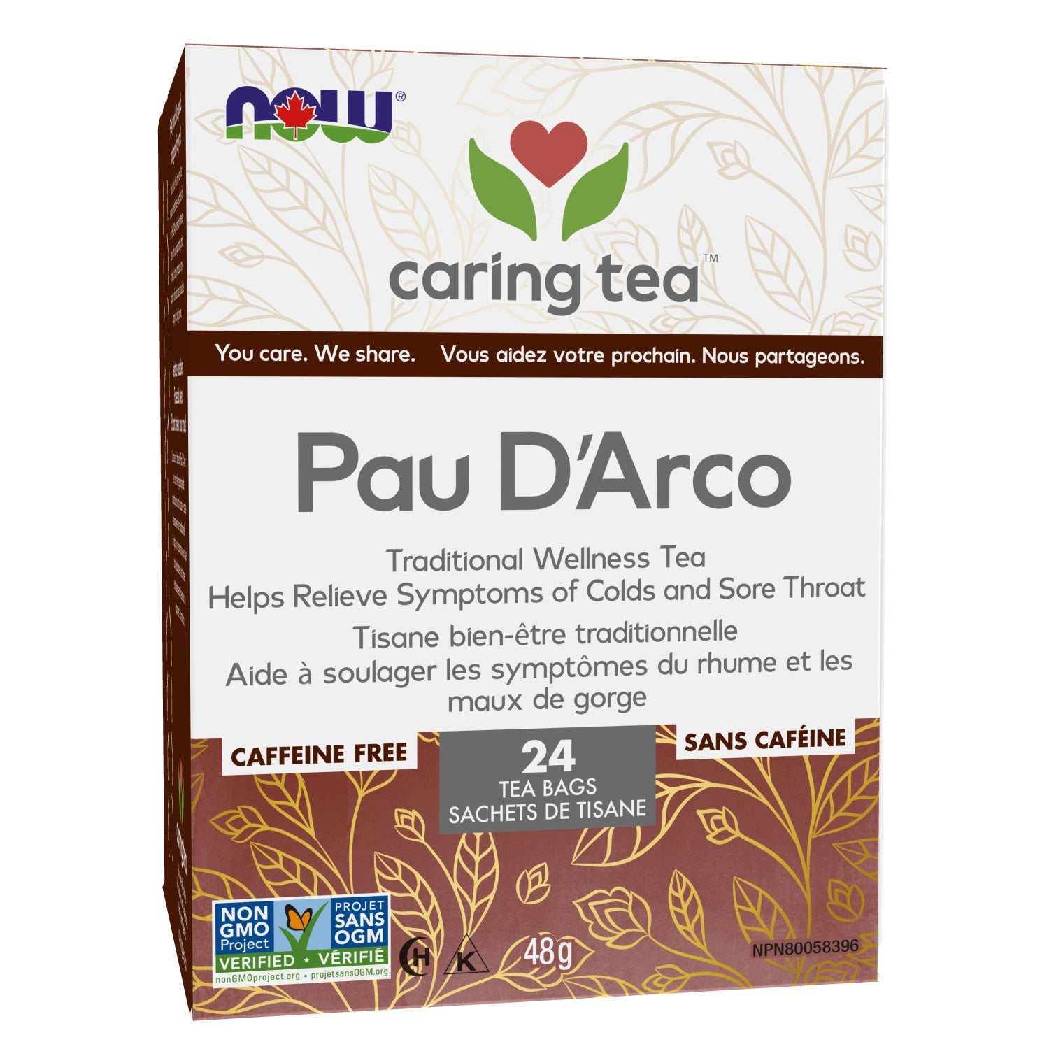 Now Pau D'arco Traditional Wellness 24 Tea Bags - Nutrition Plus