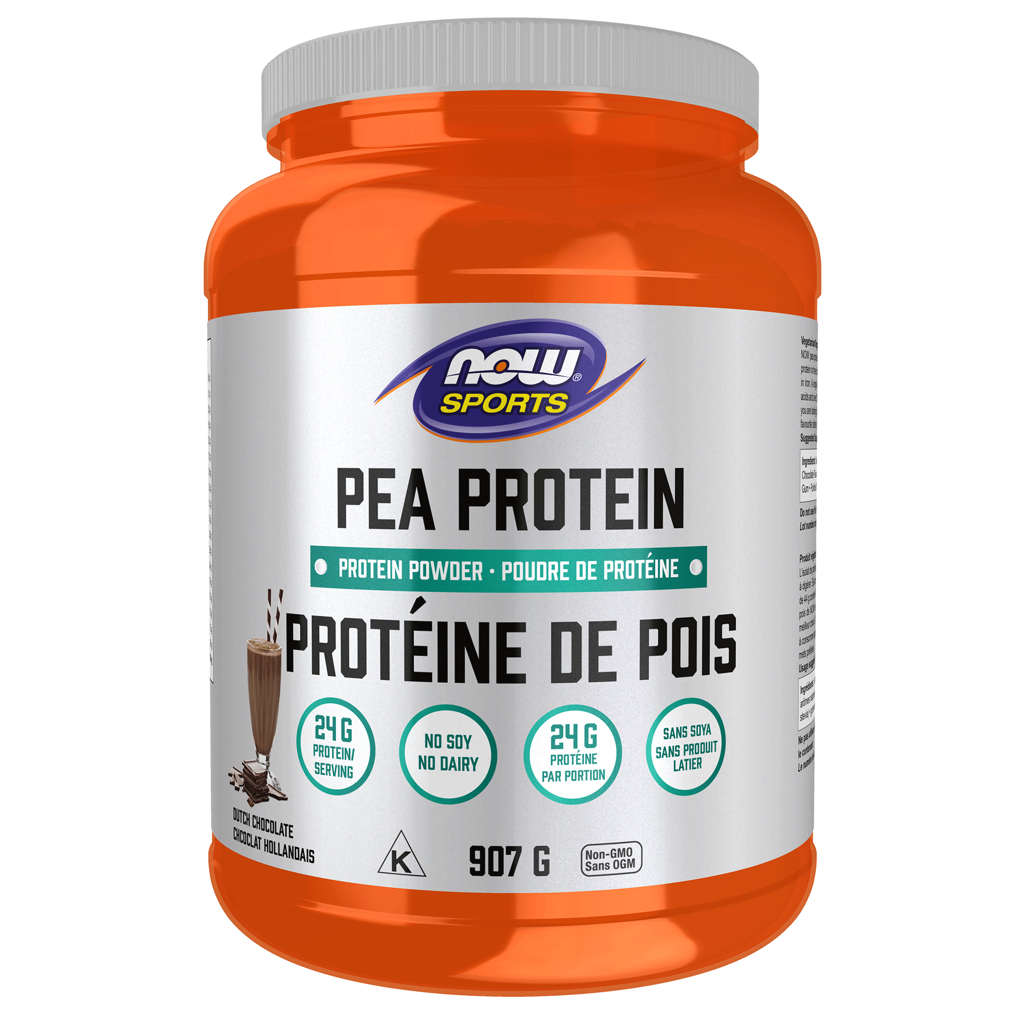 Now Pea Protein Dutch Chocolate 907 Grams - Nutrition Plus