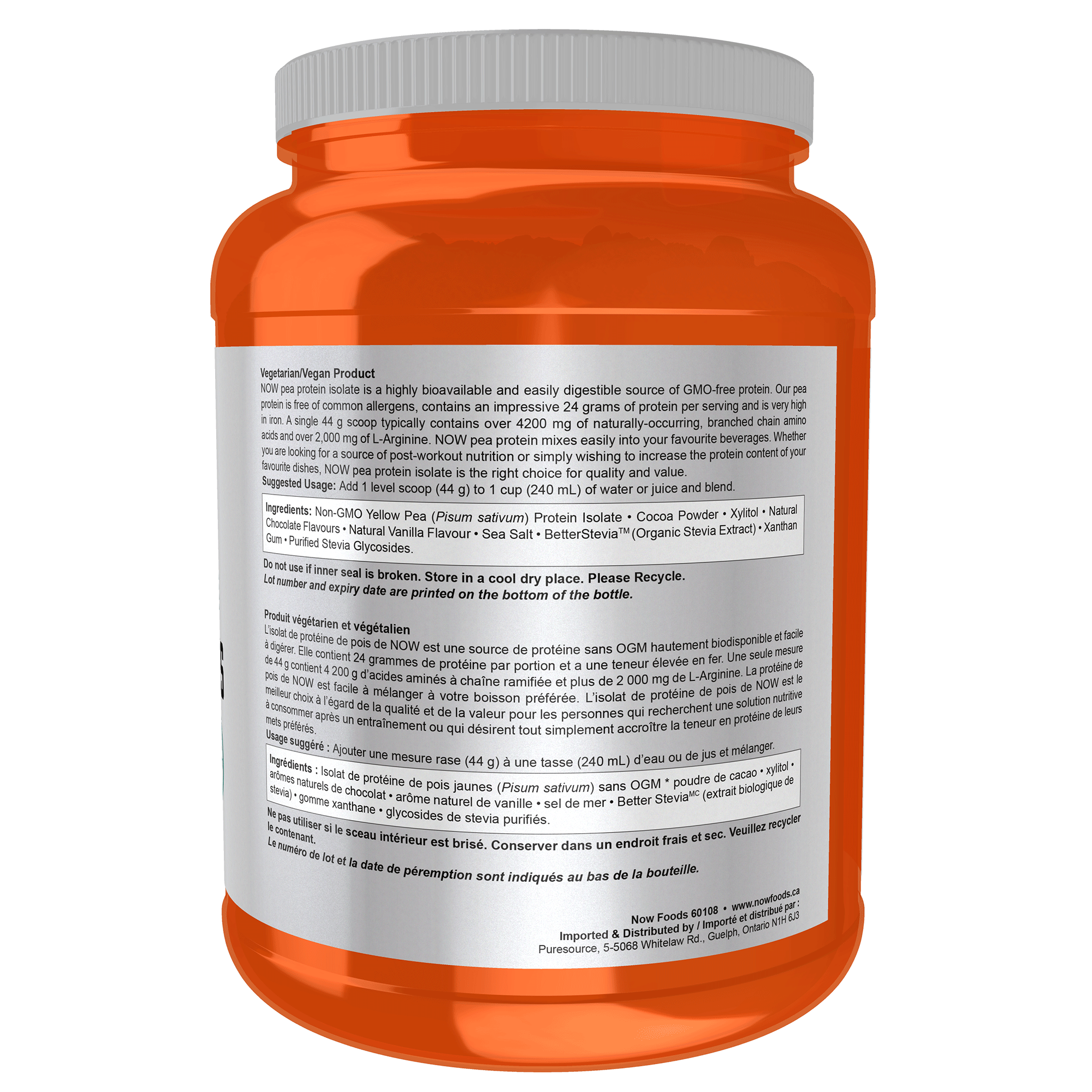 Now Pea Protein Dutch Chocolate 907 Grams - Nutrition Plus