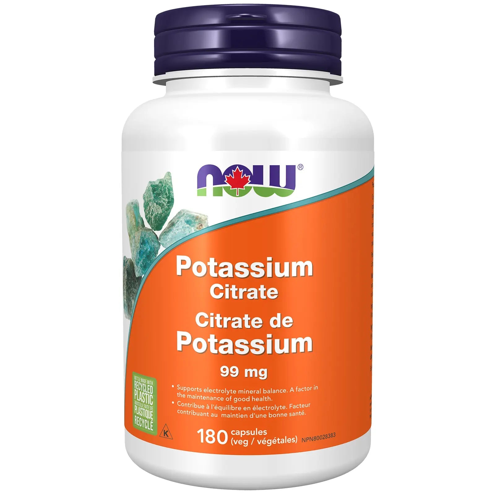 Now Potassium Citrate 99 mg 180 Capsules - Nutrition Plus