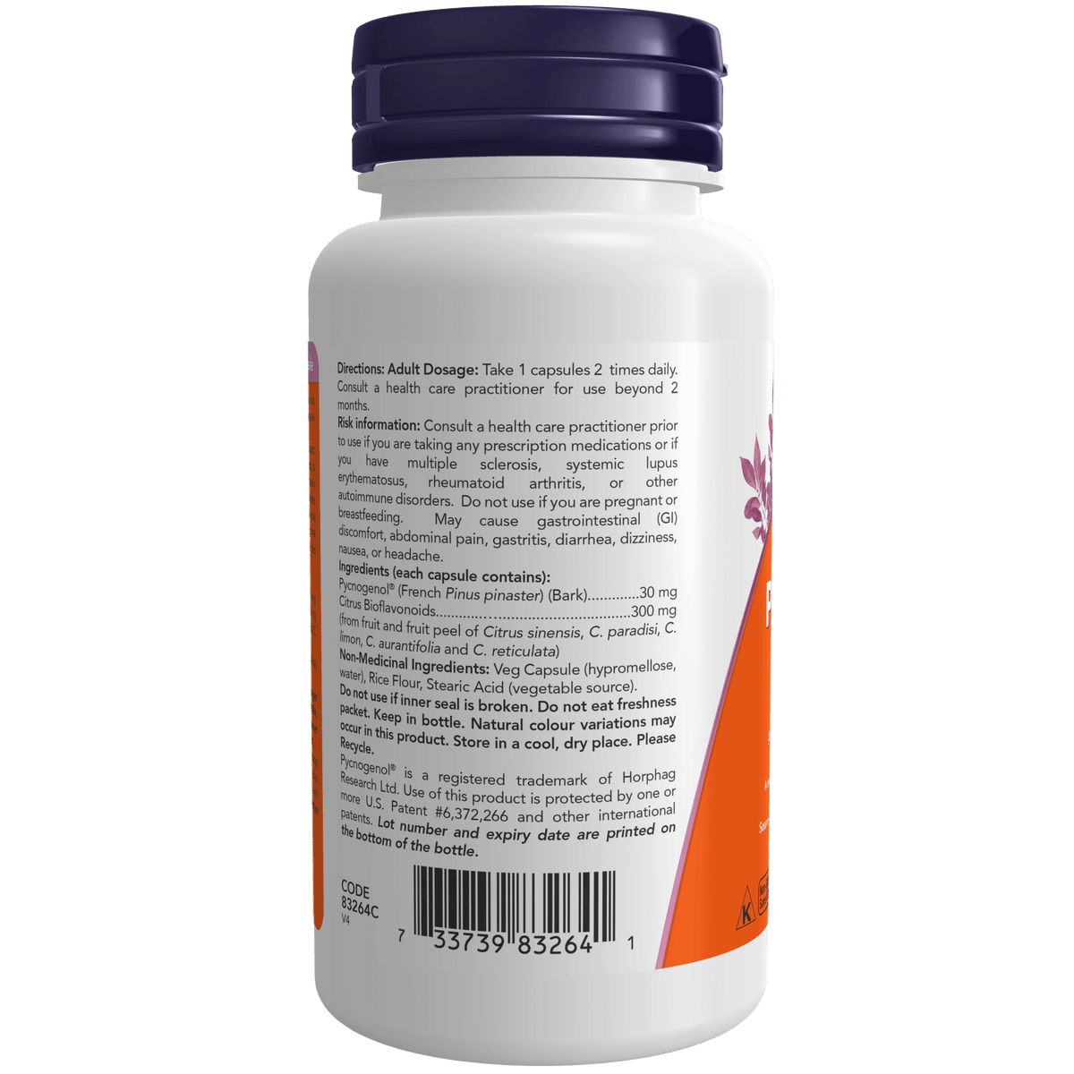 Now Pycnogenol® 30 mg with Bioflavonoids 60 Capsules - Nutrition Plus