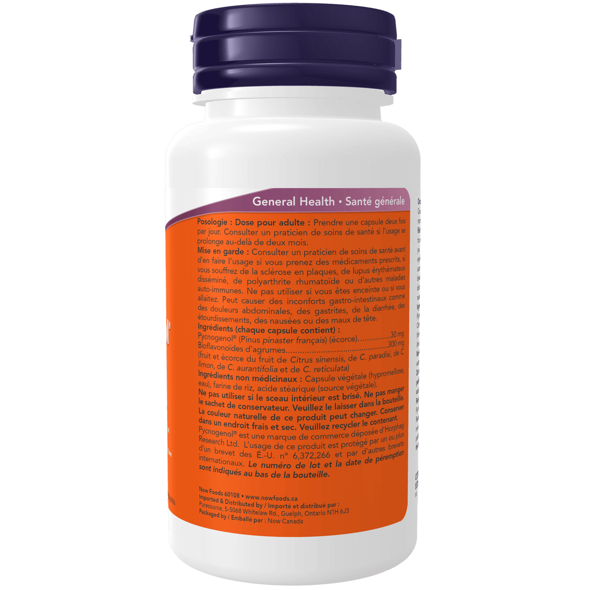 Now Pycnogenol® 30 mg with Bioflavonoids 60 Capsules - Nutrition Plus