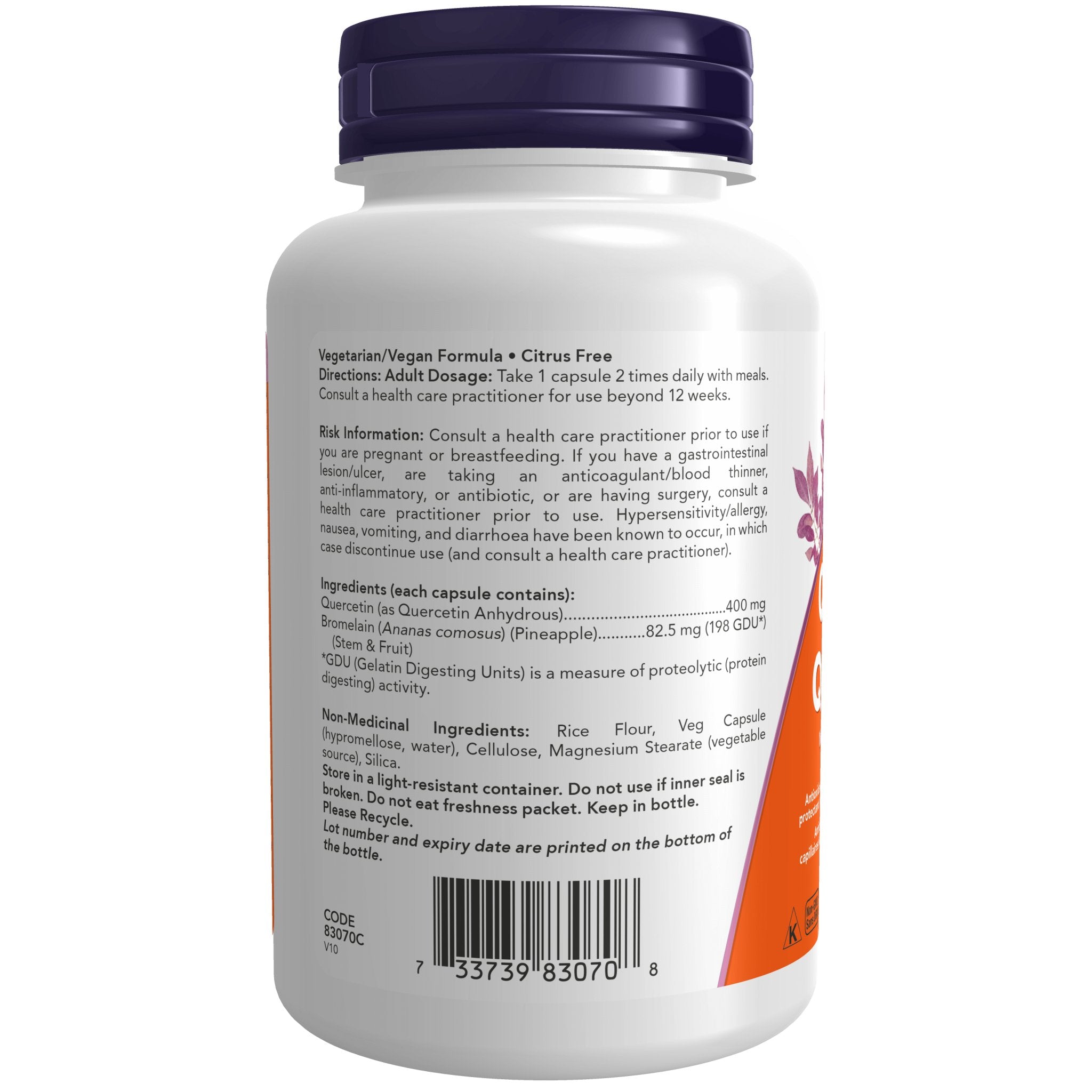 Now Quercetin With Bromelain Veg Capsules - Nutrition Plus