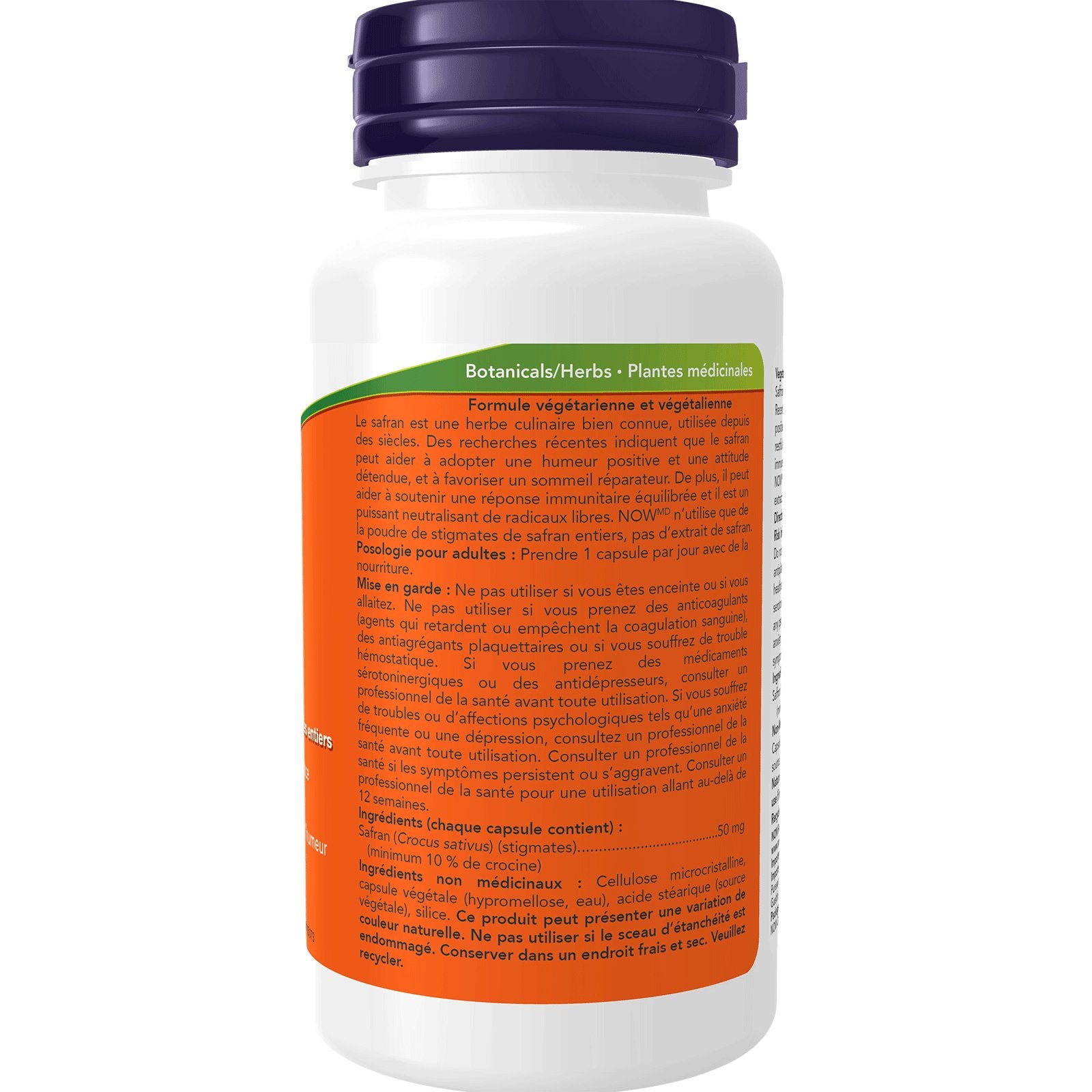 Now Saffron 50mg 60 Veg Capsules - Nutrition Plus