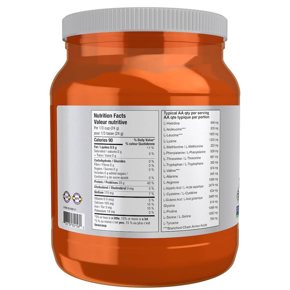 Now Soy Isolate, Non - GMO, Pure, Unflavoured 544 Grams - Nutrition Plus