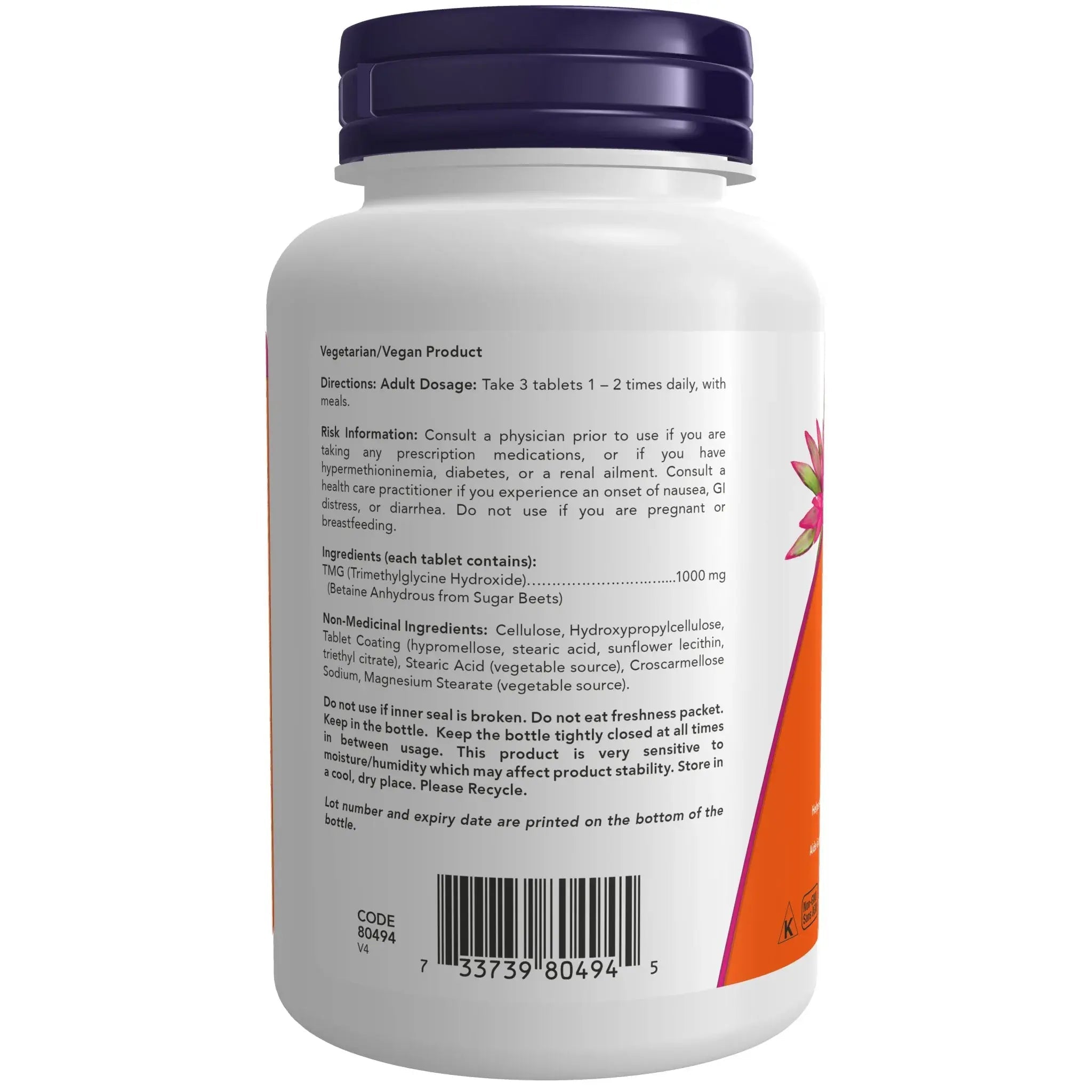 Now TMG 1,000mg 100 Tablets - Nutrition Plus