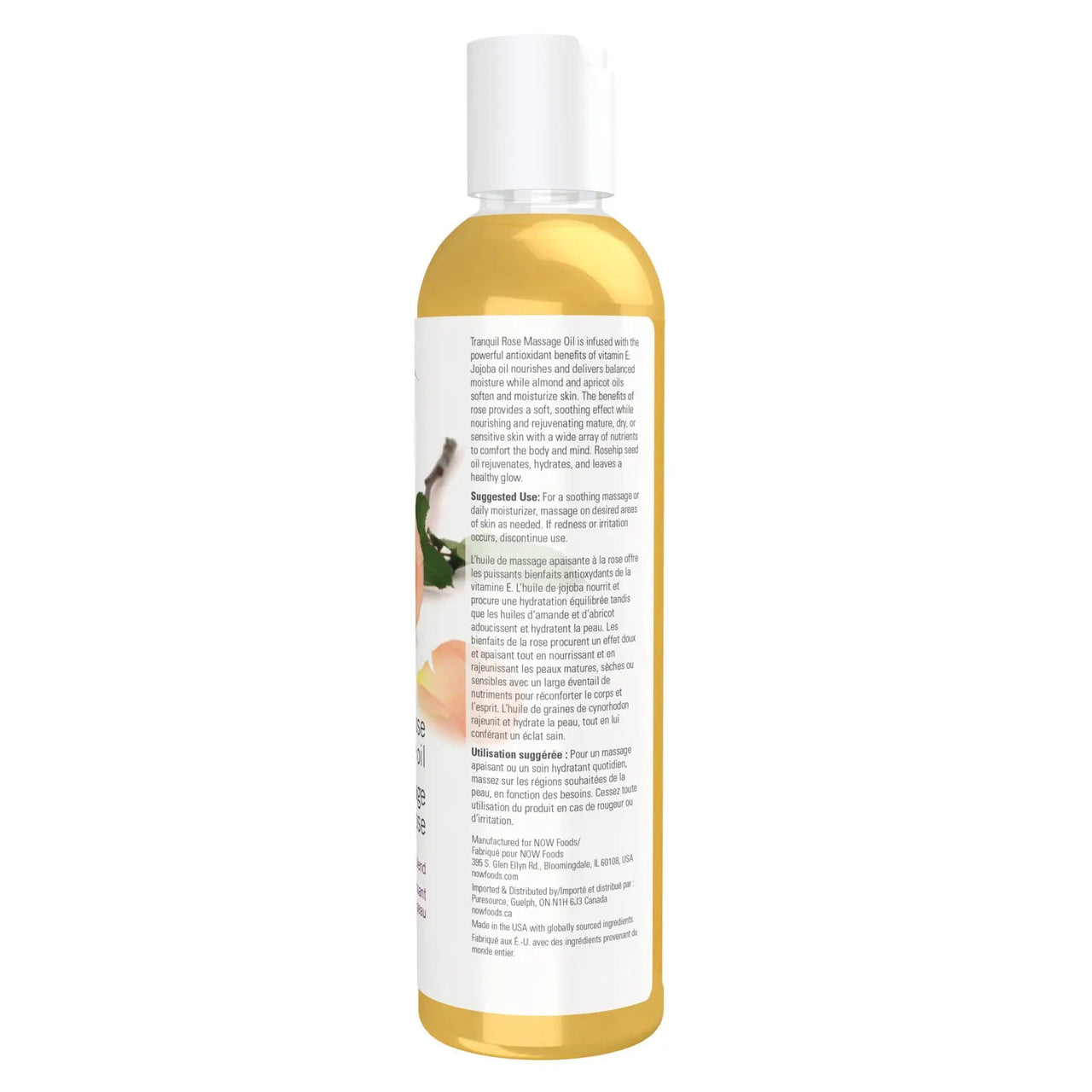 Now Tranquil Rose Massage Oil 237mL - Nutrition Plus