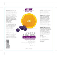 Thumbnail for Now Vitamin C & Acai Purifying Toner 237mL - Nutrition Plus