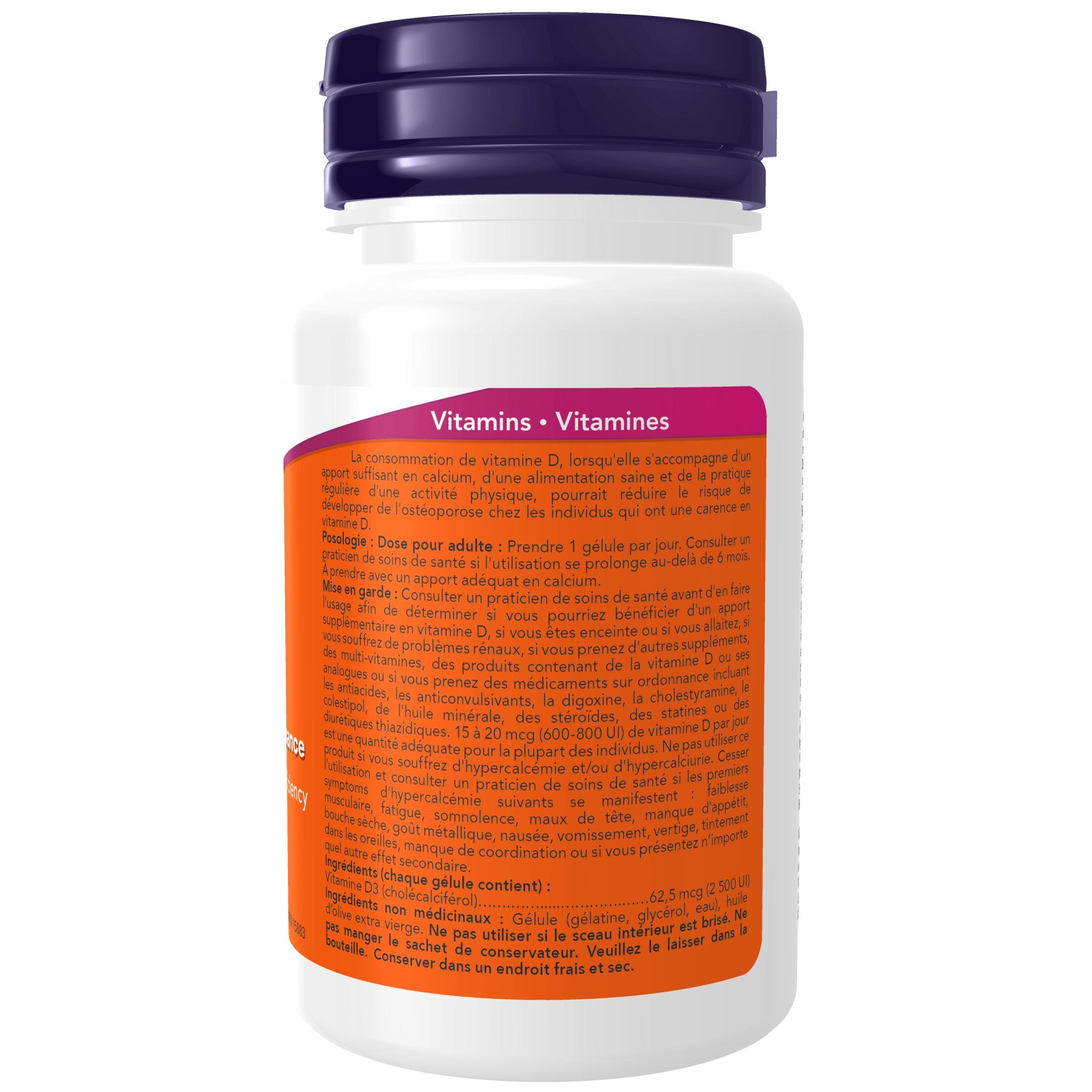 Now Vitamin D3 2500 IU 500 Softgels - Nutrition Plus