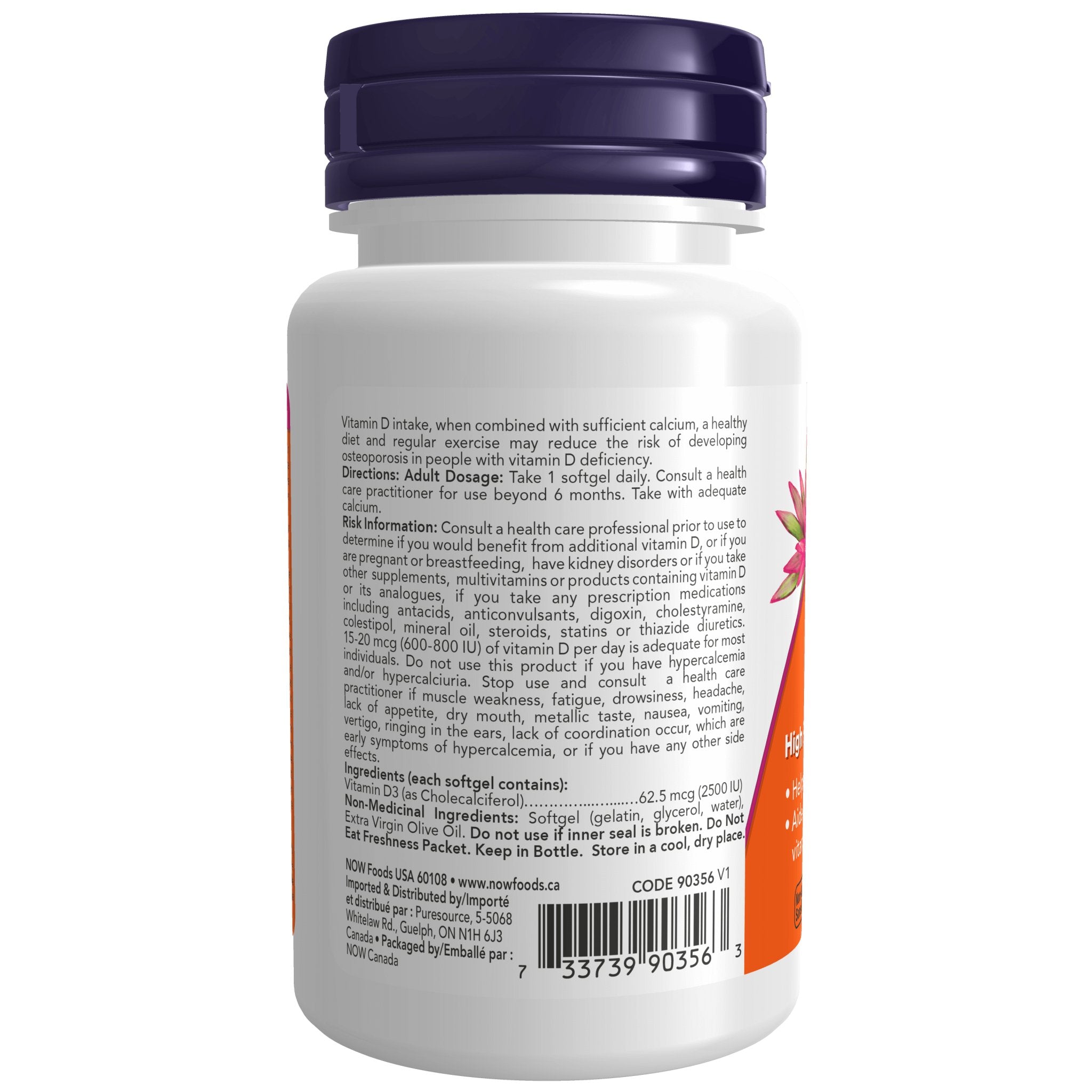 Now Vitamin D3 2500 IU 500 Softgels - Nutrition Plus