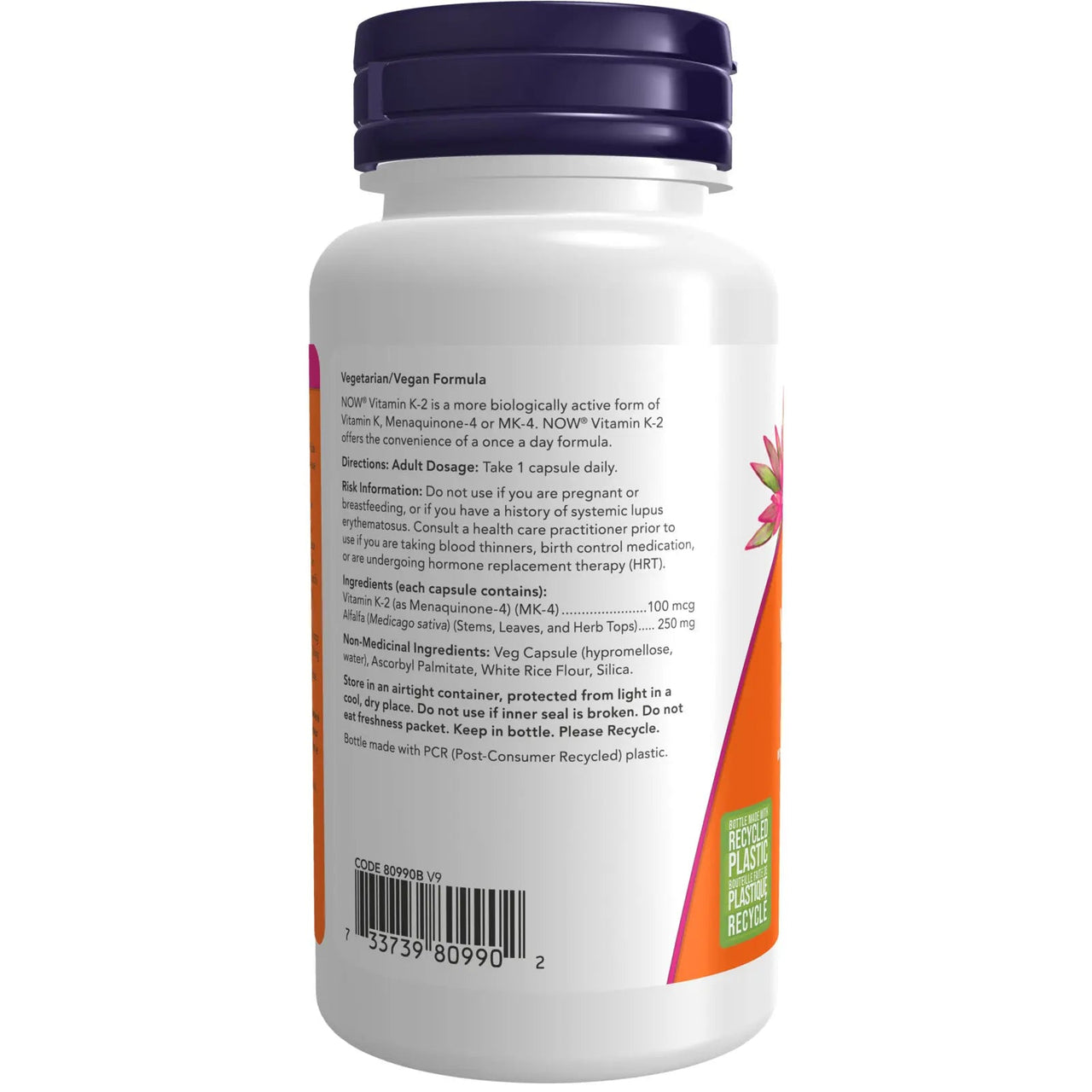 Now Vitamin K - 2 100mcg 100 Veg Capsules - Nutrition Plus