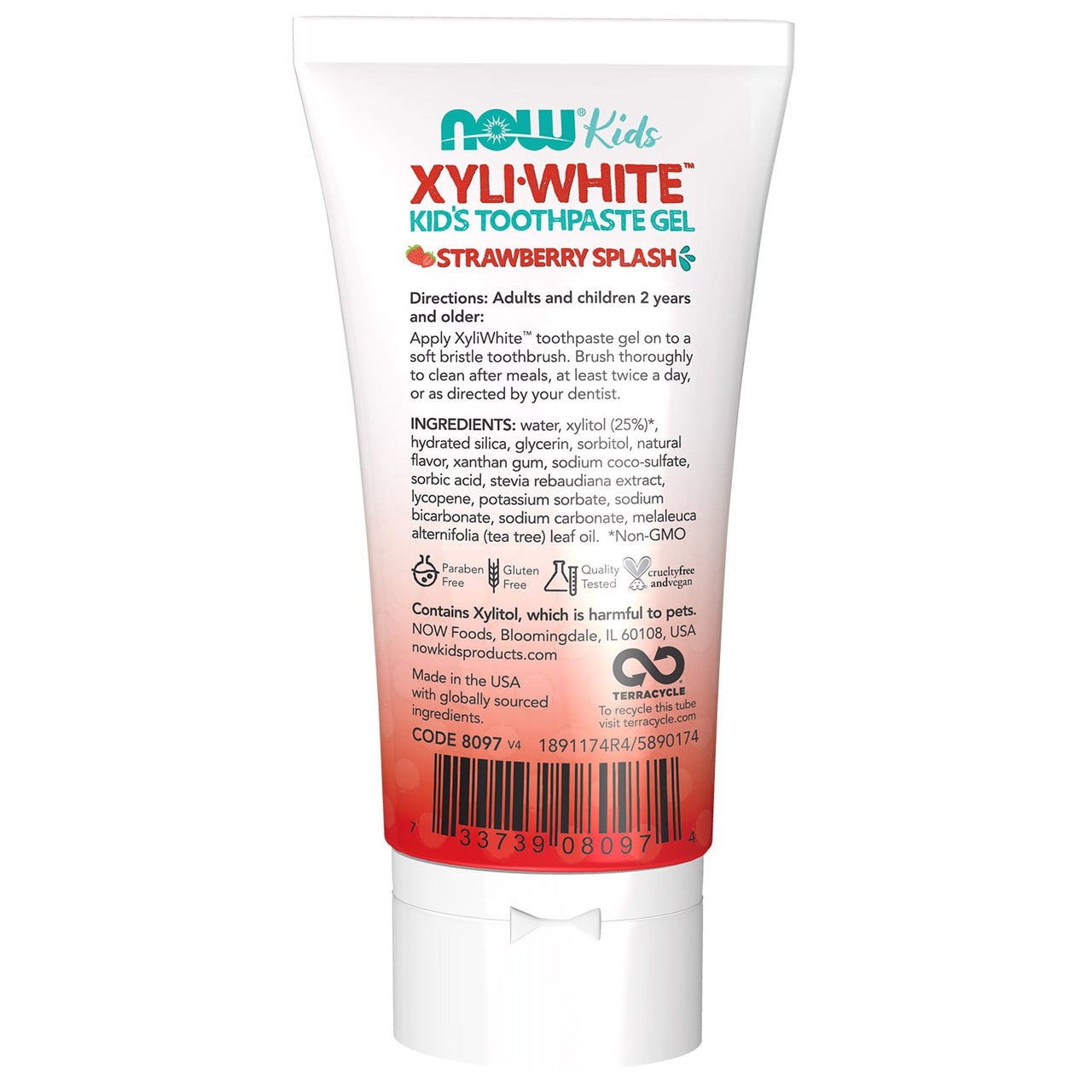 Now Xyliwhite™ Strawberry Splash Toothpaste Gel for Kids 85 Grams - Nutrition Plus