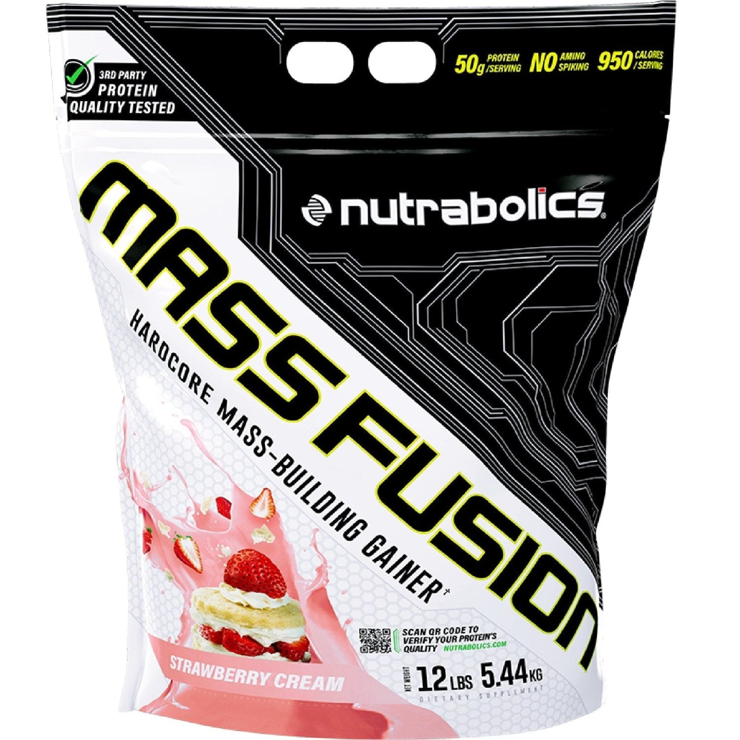 Nutrabolics Mass Fusion 12 Lbs, Hardcore Mass - Building Gainer - Nutrition Plus