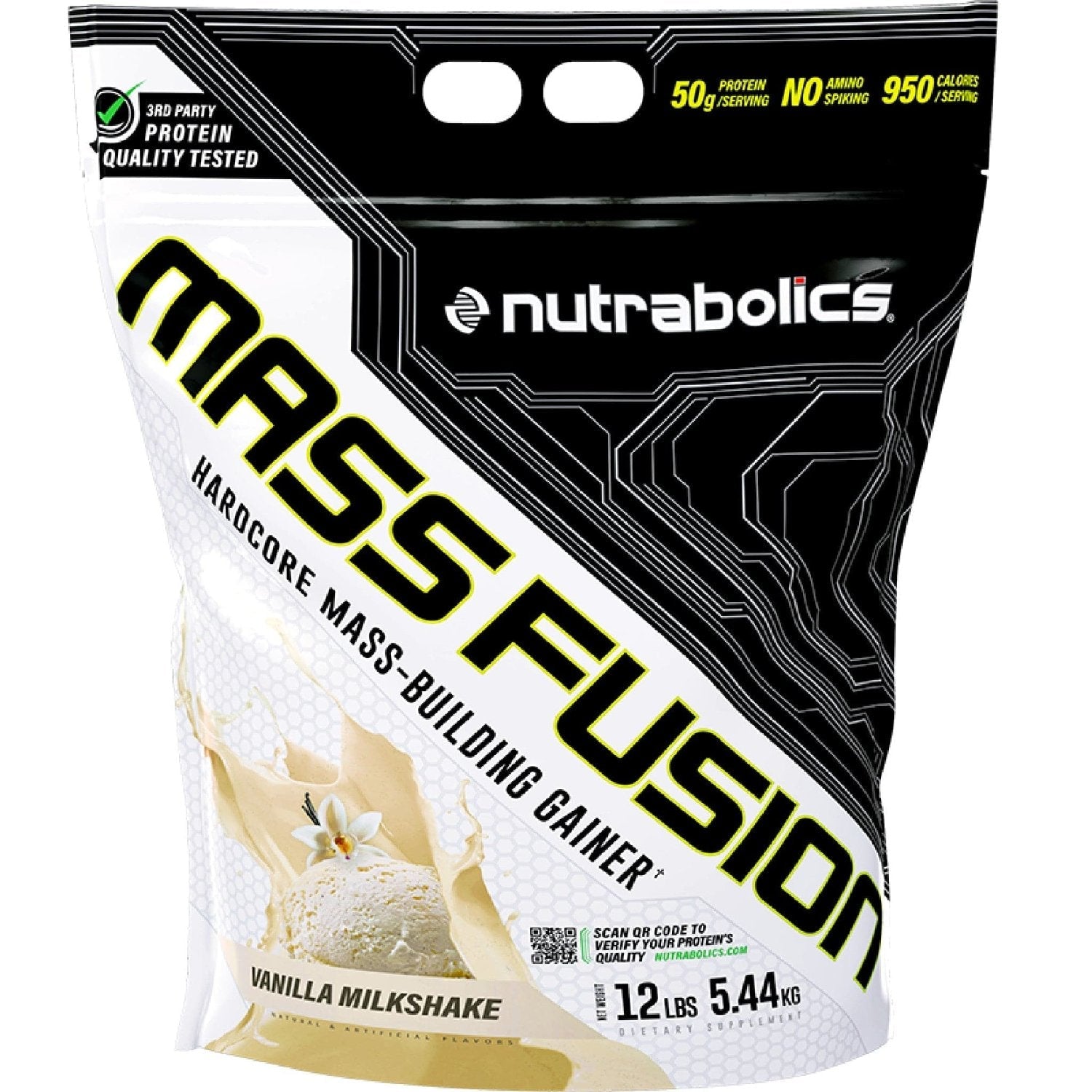 Nutrabolics Mass Fusion 12 Lbs, Hardcore Mass - Building Gainer - Nutrition Plus