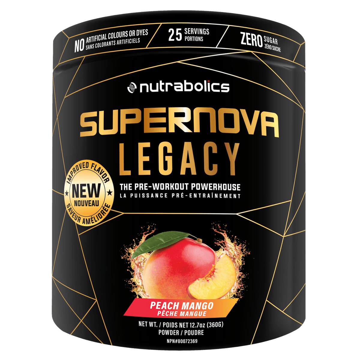 Nutrabolics Supernova Legacy 25 Servings, Peach Mango 360 Grams - Nutrition Plus