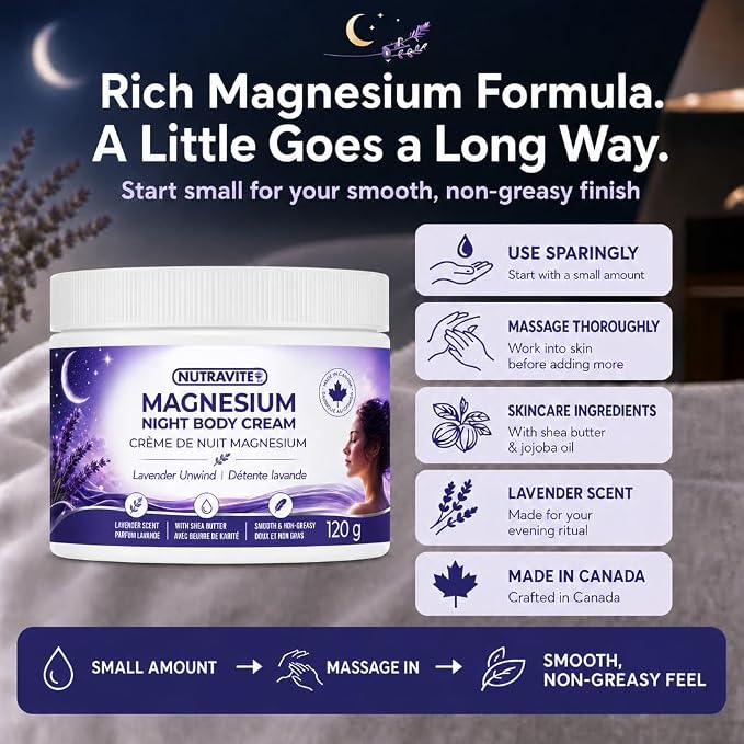 Nutravite Magnesium Night Cream 120 Grams - Nutrition Plus