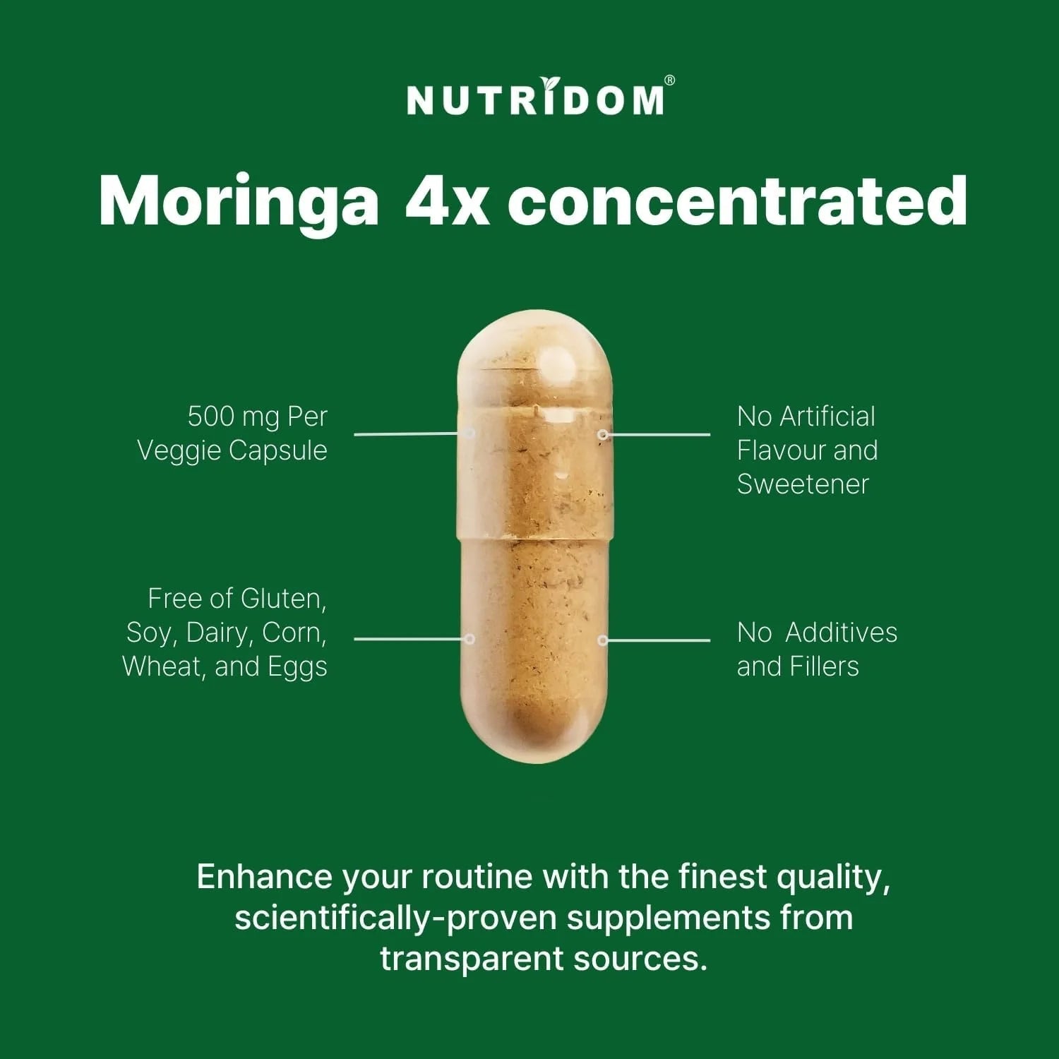 Nutridom Moringa Leaf Extract 4x 120 Veg Capsules - Nutrition Plus