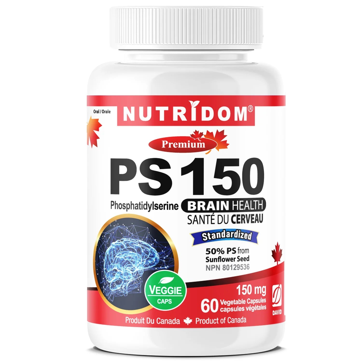 Nutridom PS 150mg, 60 Veg Capsules - Nutrition Plus