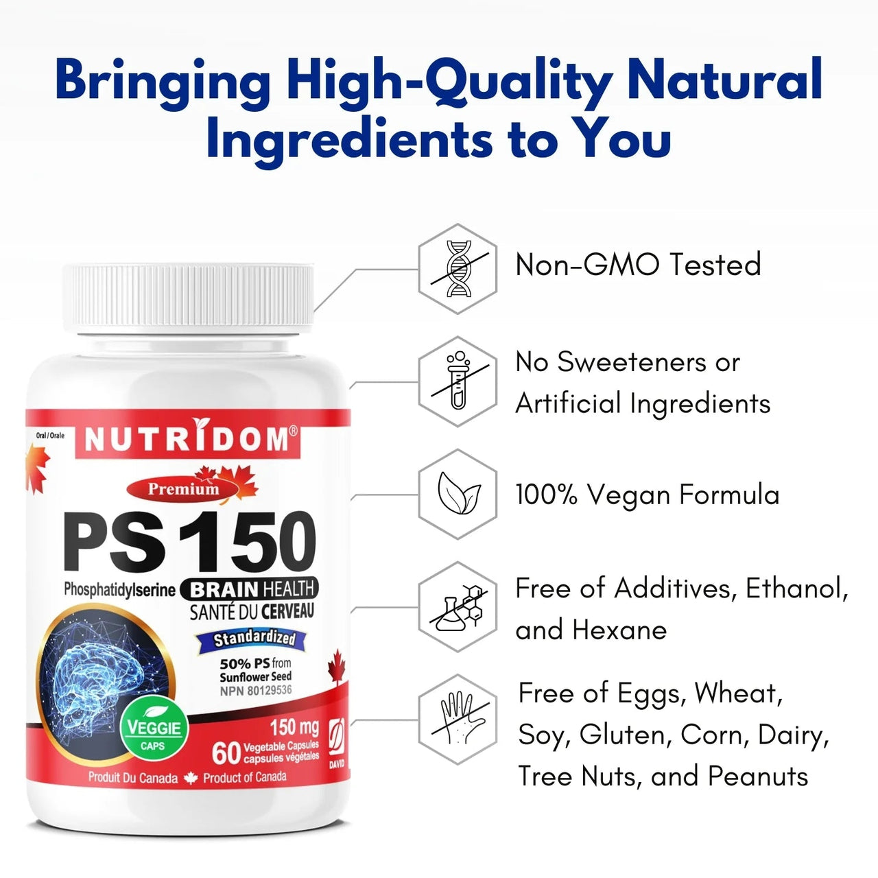 Nutridom PS 150mg, 60 Veg Capsules - Nutrition Plus